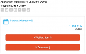 apartament wakacyjny Durres